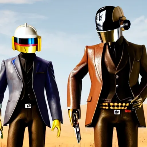 Image similar to Daft Punk in Red Dead Redemption 2