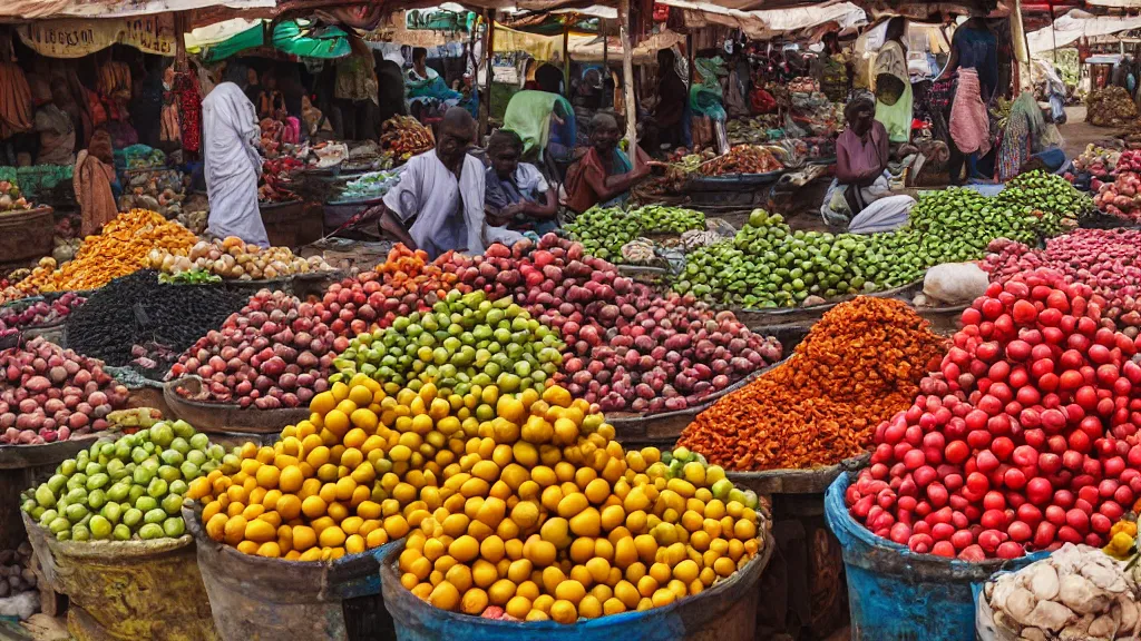 Prompt: market in djibouti, photography, realistic