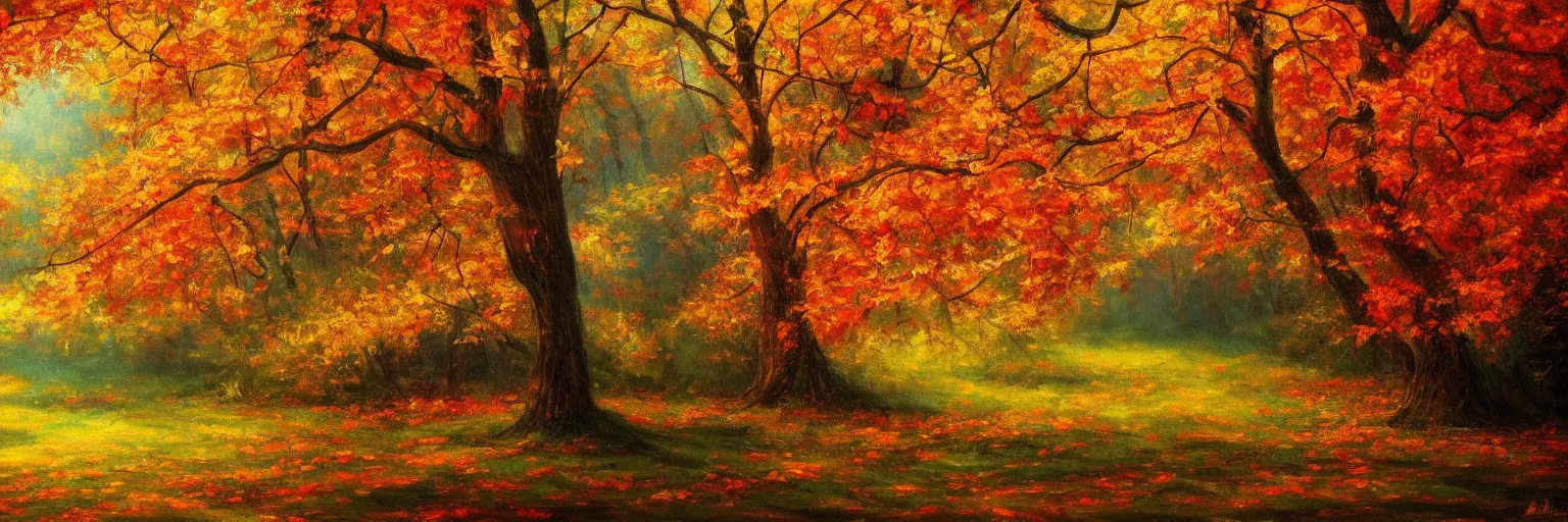 Image similar to beautiful painting of autumn scenery, wallpaper, 4k, detailed