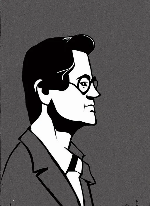 Prompt: portrait of kyle maclachlan as dale cooper by darwyn cooke