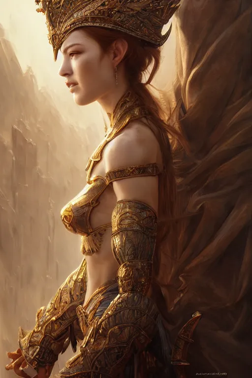 Image similar to a masterpiece ultrarealistic ultradetailed portrait of a very beautiful warrior queen, medium shot, intricate, elegant, by stanley artgerm lau, wlop, rossdraws, james jean, andrei riabovitchev, marc simonetti, light by julie bell, porcelain skin. global illumination, vfx