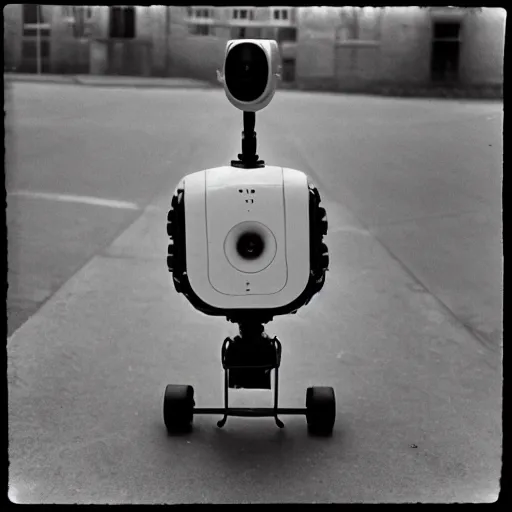 Image similar to wide angle robot by Diane Arbus