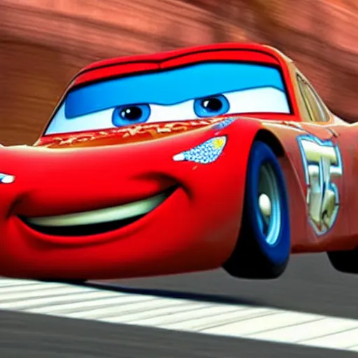 Prompt: Flash McQueen in Cars (2005)