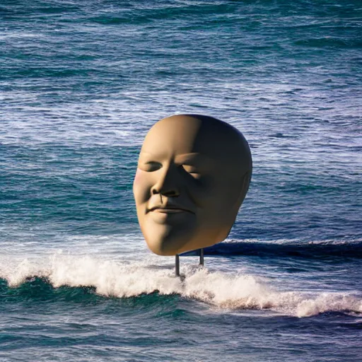 Image similar to giant head in the ocean