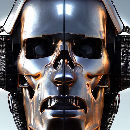 terminator half robot face