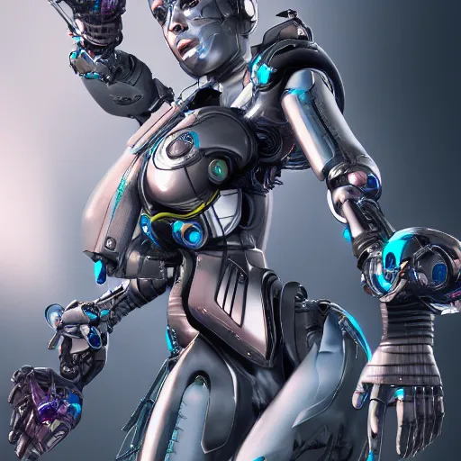 Image similar to cyborg female, hyper detailed, artstation, unreal engine, hyper detailed.