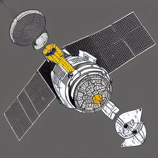 Prompt: detailed spacecraft in the style of nacho yague