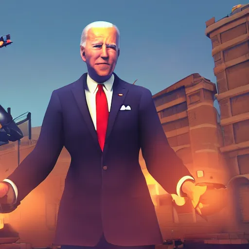 Image similar to joe Biden in tf2, cinematic, 8k