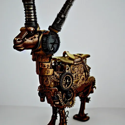 Prompt: a steampunk llama, detailed