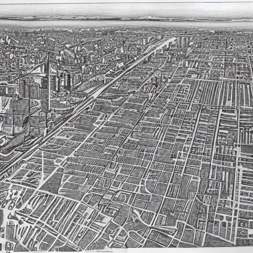 Prompt: hyperdetailed drawing of city of Buenos Aires