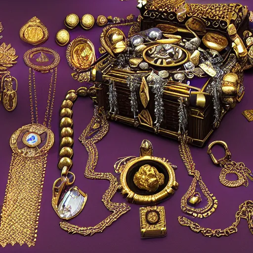 Premium Photo  A treasure chest full of gold jewelry