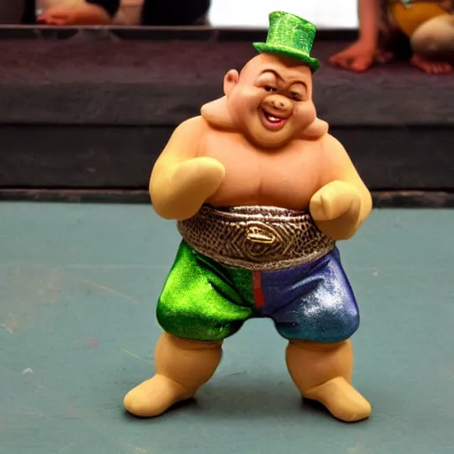 Image similar to leprechaun sumo wrestler