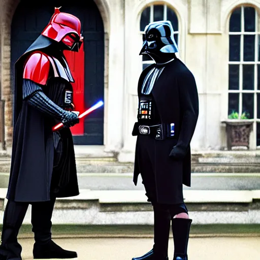 Image similar to Darth Vader and Darth Maul star in Downton Abbey