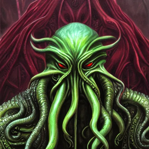 Image similar to Cthulhu, elden ring boss, matte painting, detailed, elden ring, oil on canvas