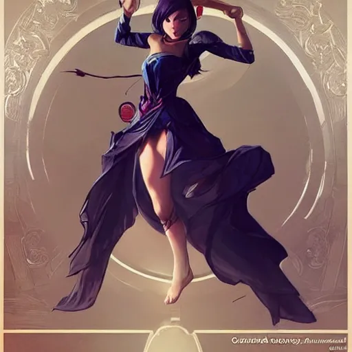 Prompt: cassandra cain in a ball gown, happy, fun, cg animation, riot entertainment, arcane, realistic, character select portrait, by artgerm, greg rutkowski, alphonse mucha, 3 d