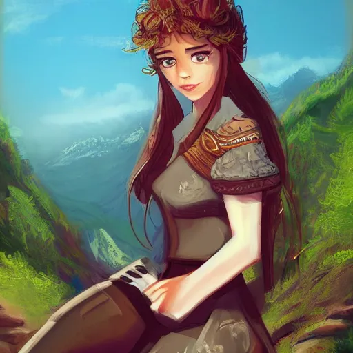 Prompt: a portrait of a character in a scenic environment by Réhahn