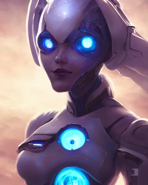 Image similar to perfect android girl on a mothership, warframe armor, beautiful face, scifi, futuristic, galaxy, nebula, bae suzy, dreamy, long white hair!!!, blue cyborg eyes, sharp focus, cinematic lighting, highly detailed, artstation, divine, by gauthier leblanc, kazuya takahashi, huifeng huang