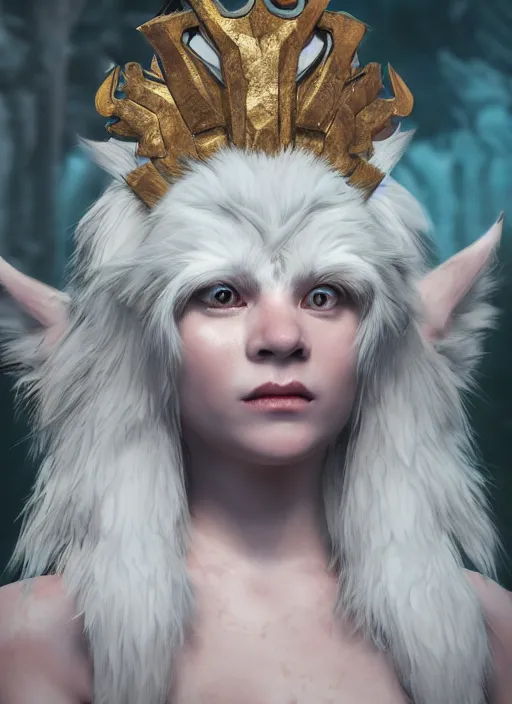 Prompt: An epic fantasy comic book style portrait painting of a white persian cat queen in throne, unreal 5, DAZ, hyperrealistic, octane render, cosplay, RPG portrait, dynamic lighting