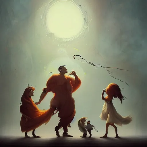 Prompt: a family circus by Peter Mohrbacher