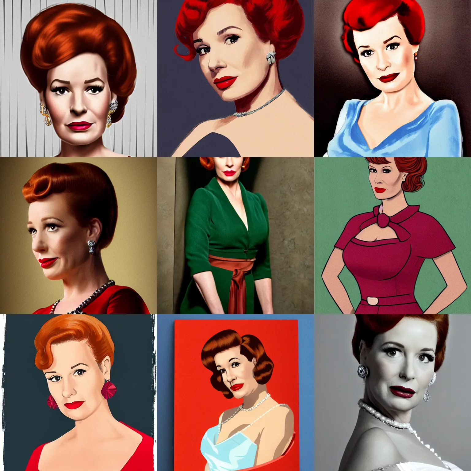 Prompt: Joan Holloway from Mad Men portrait