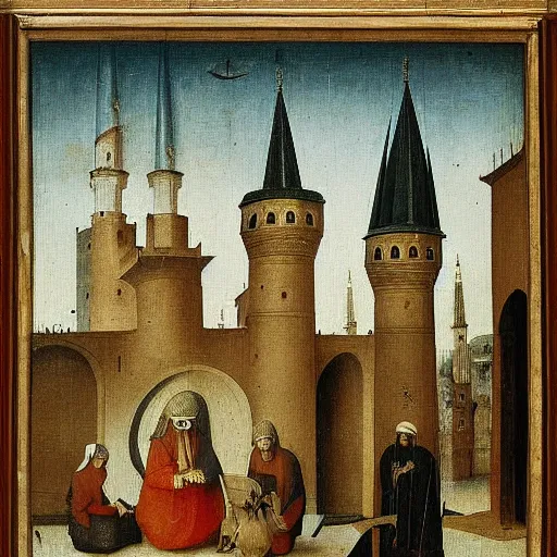 Image similar to ottoman mosque by hieronymus bosch