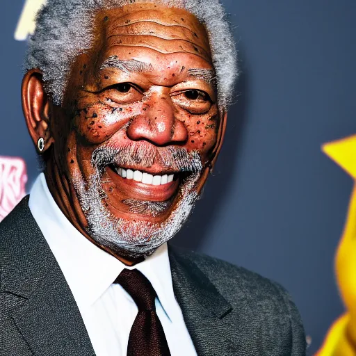 Image similar to morgan freeman smiling at the camera, trypophobia