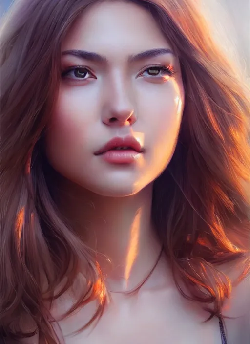 Image similar to photo of a gorgeous young woman in the style of stefan kostic, realistic, sharp focus, 8 k high definition, insanely detailed, intricate, elegant, art by stanley lau and artgerm