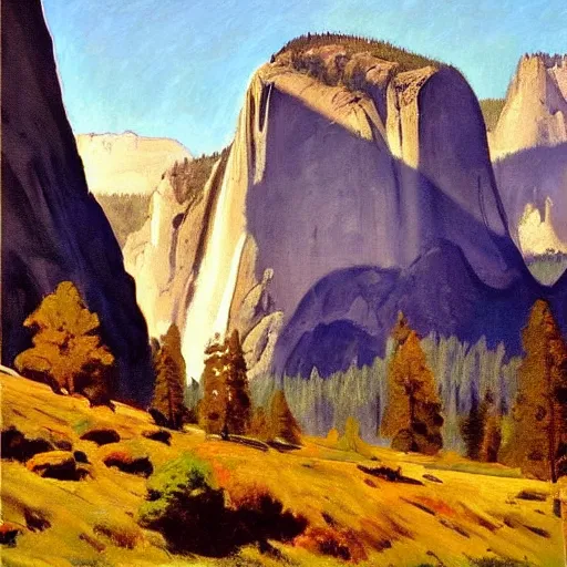 Prompt: painting of Yosemite, John Singer Sargent style