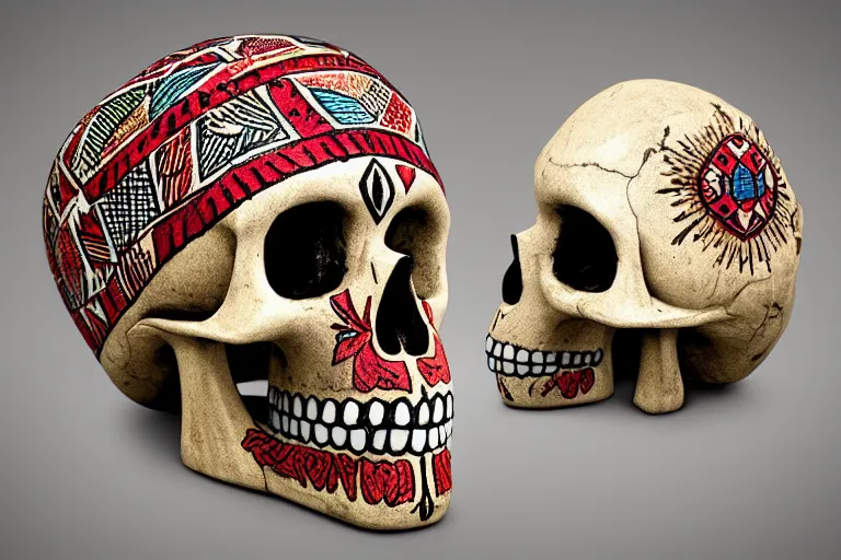 Prompt: Aztec skull