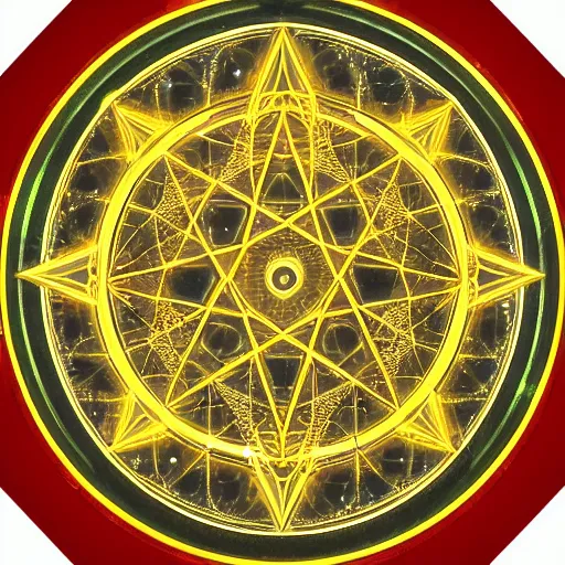 Prompt: merkabah symbol, gold, 3 d, rays, shine, luminescent, translucent, sacred geometry, - n 5