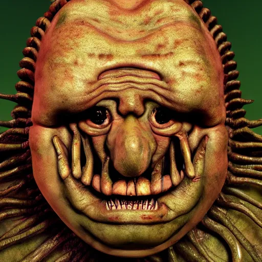 Image similar to El Chapulín Colorado in the style of H. R. Giger, portrait, 4k