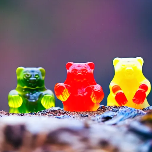 Image similar to wildlife photography of wild gummy bears