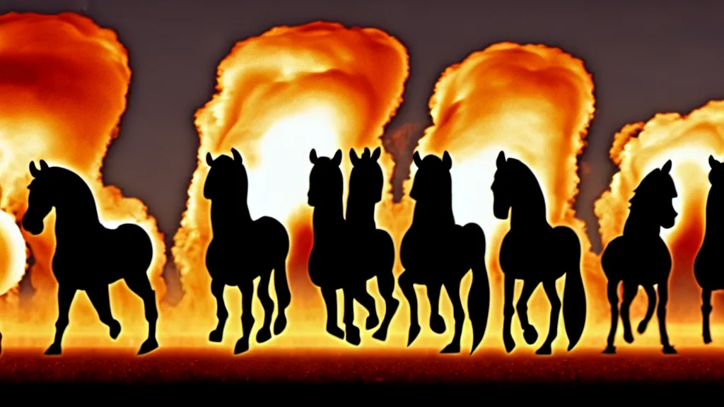 Prompt: the four horsemen of the nuclear apocalypse