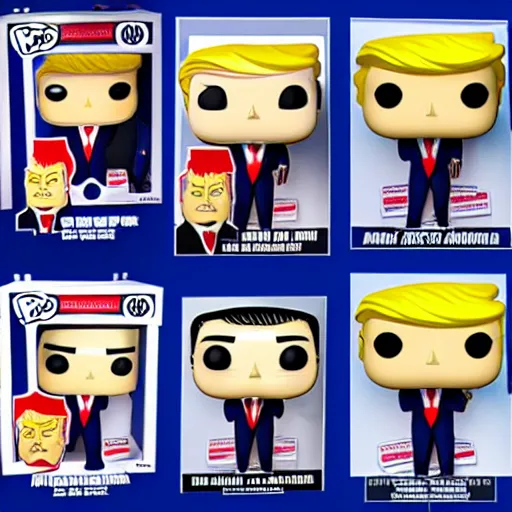 Prompt: funko pop of donald trump, angry expression, pecked lips,