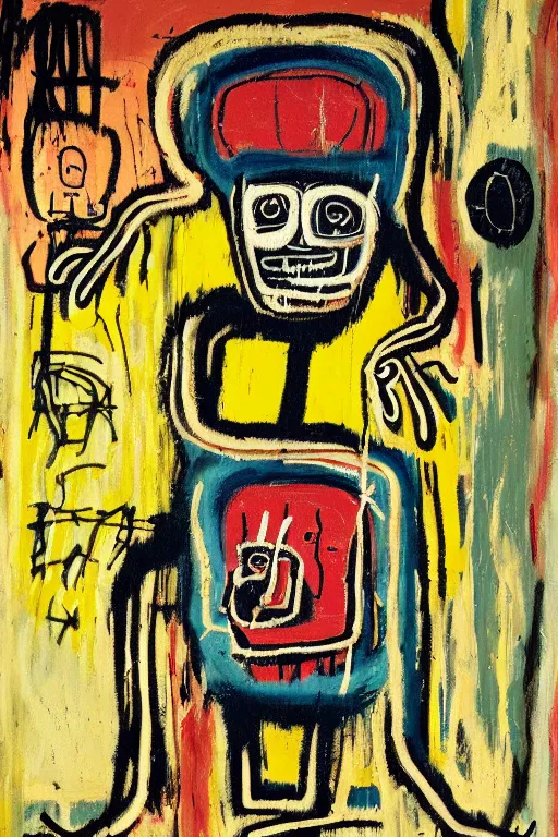 Image similar to a sloth at work by jean michel basquiat