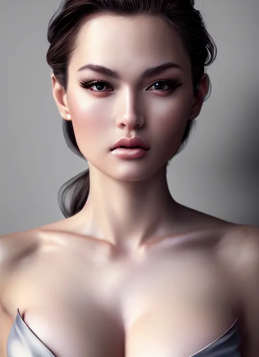 Image similar to a gorgeous female photo, professionally retouched, soft lighting, realistic, smooth face, full body shot, torso, dress, perfect eyes, wide angle, sharp focus on eyes, 8 k high definition, insanely detailed, intricate, elegant, art by artgerm and jason chan and mark litvokin