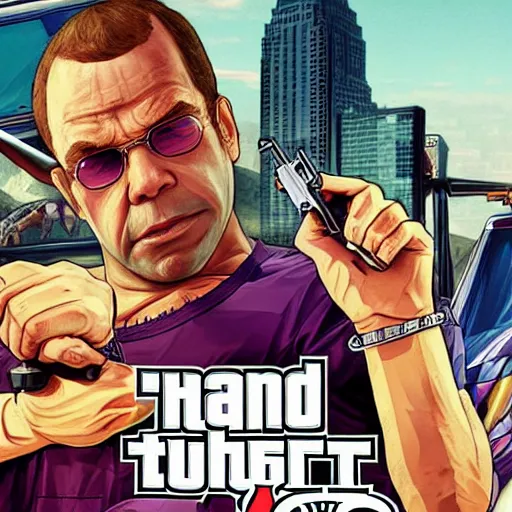 GTA5, Cover Art, Grand Theft Auto Poster, Fred Rogers, Stable Diffusion