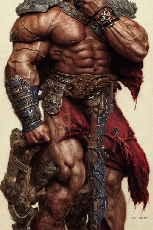 Image similar to ultra realistic illustration,, a hulking herculean dave bautista with leather armour, from doom and warhammer, intricate, elegant, highly detailed, digital painting, artstation, concept art, smooth, sharp focus, illustration, art by artgerm and greg rutkowski and alphonse mucha