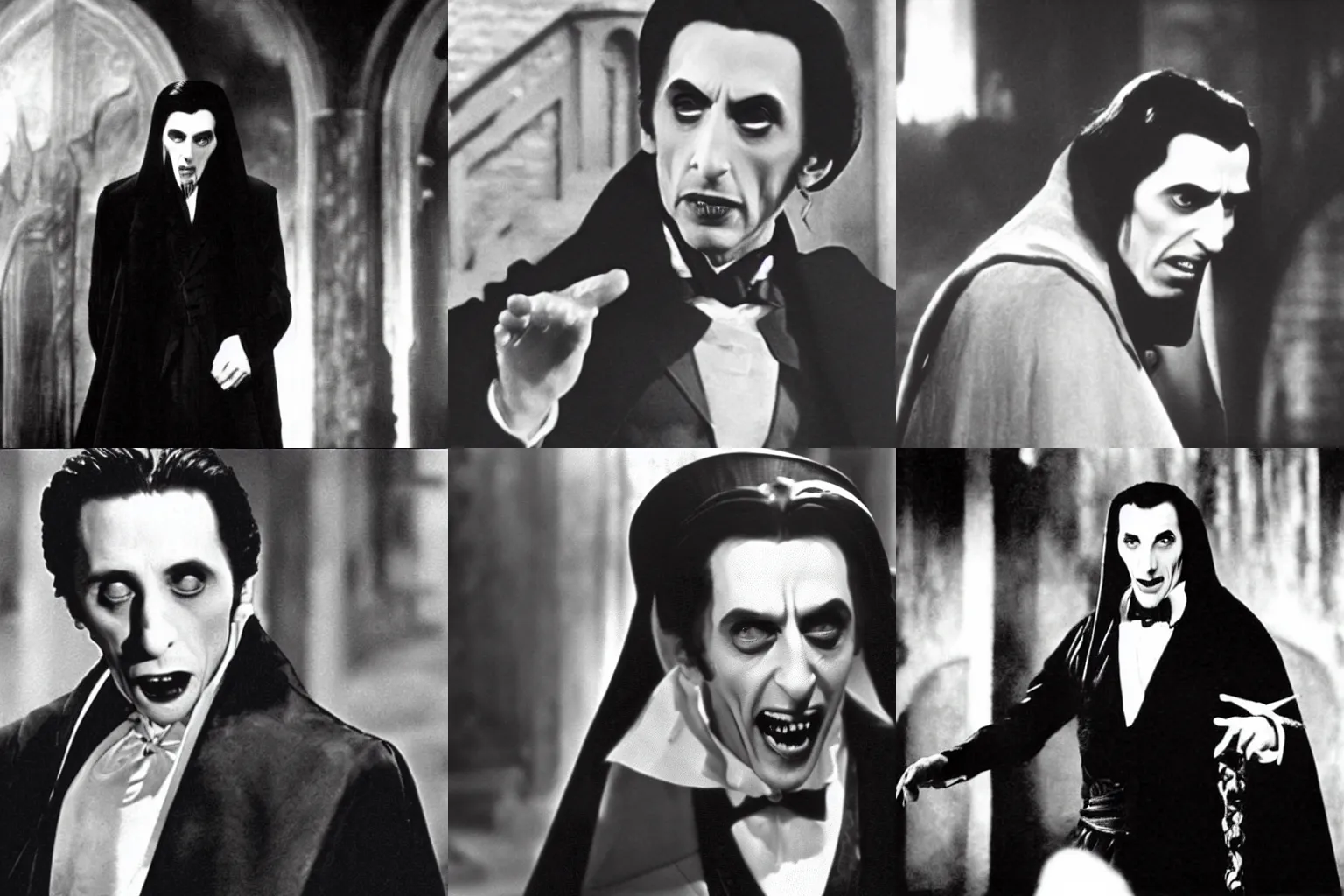 Prompt: film still of al pacino as dracula in dracula ( 1 9 3 0 )