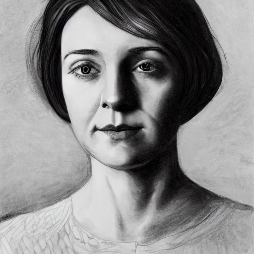 Prompt: portrait of saorise ronan by frank lloyd wright