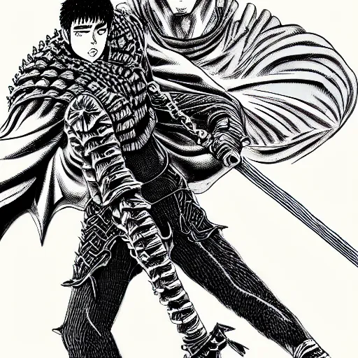 Image similar to Guts, Berserk, in the style of kentaro miura, very detail, masterpiece, award winning, greatsword