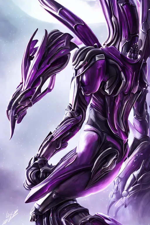 Prompt: backshot galactic hyperdetailed elegant beautiful stunning giantess anthropomorphic mecha sexy female dragon goddess, sharp spines, sharp metal ears, smooth purple eyes, smooth fuschia skin, silver armor, in space, epic proportions, epic scale, epic size, warframe destiny fanart, furry, dragon art, goddess art, giantess art, furaffinity, octane realism
