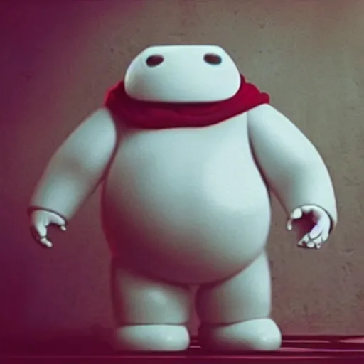 Prompt: “ baymax in horror movie, terrifying, rated r ”