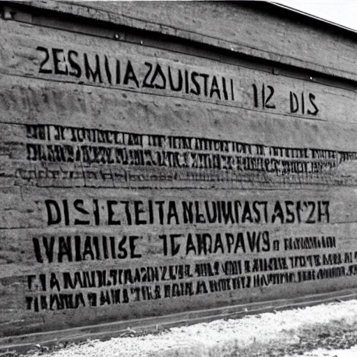 Image similar to Auschwitz inscription Jedem das Seine. Historical photography. Chronicle.