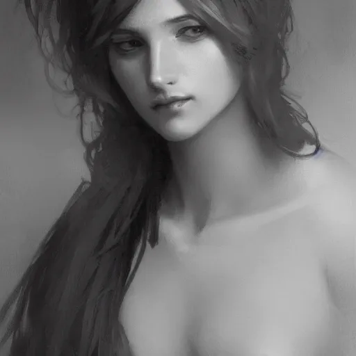 Prompt: monochrome woman, pretty face, very beautiful face, cute face, adorable, ethereal, sharp focus, 8 k resolution, by greg rutkowski, alphonse mucha, wlop