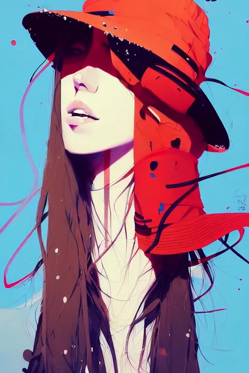 Prompt: a ultradetailed beautiful painting of a stylish girl wearing a bucket hat, by conrad roset, greg rutkowski and makoto shinkai trending on artstation