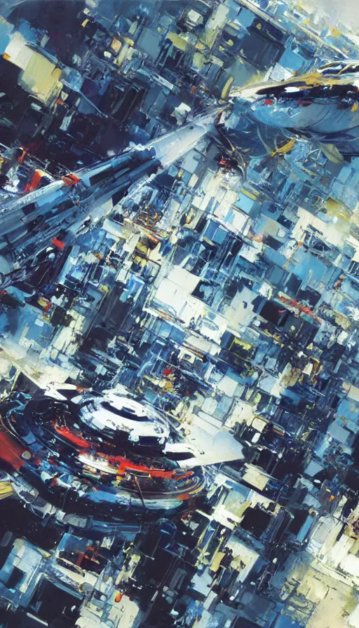 Prompt: techno artwork, by john berkey