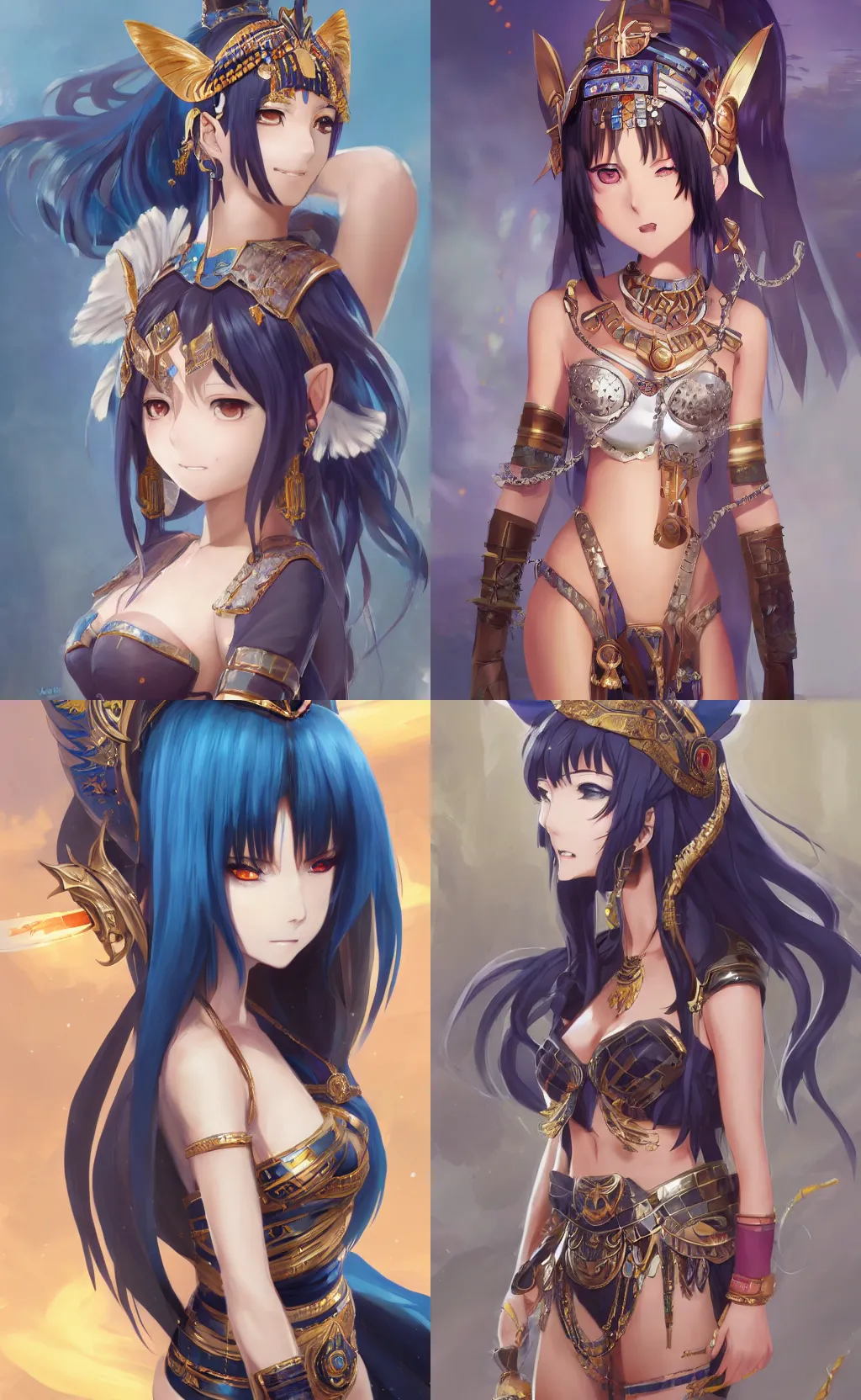 Prompt: An anime digital character concept art of Ssunbiki as Cleopatra with cat ears, by Stanley Artgerm Lau, WLOP, Rossdraws, James Jean, Andrei Riabovitchev, Marc Simonetti, and Sakimichan, tranding on artstation