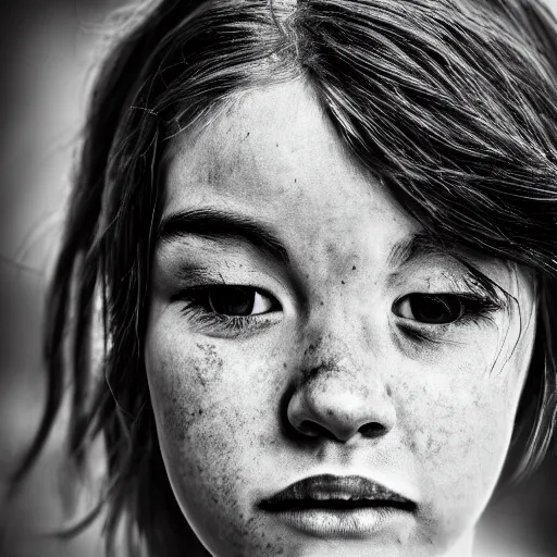 Prompt: artistic portraits made by famous photographers in black and white hyper detailed 8k hdr grain realistic reality