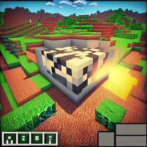 Image similar to Minecraft version from parallel reality